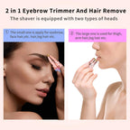 2 in 1 Eyebrow Trimmer & Facial Hair Remover