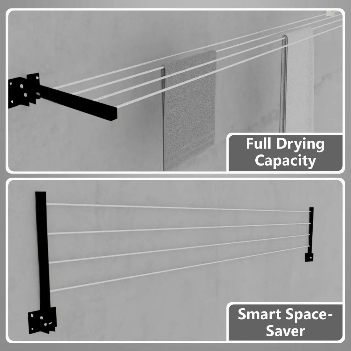 Foldable Wall-Mounted Clothesline with 30 Feet Free Rope(کپڑے سکھانے کا اسٹینڈ)