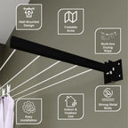 Foldable Wall-Mounted Clothesline with 30 Feet Free Rope(کپڑے سکھانے کا اسٹینڈ)